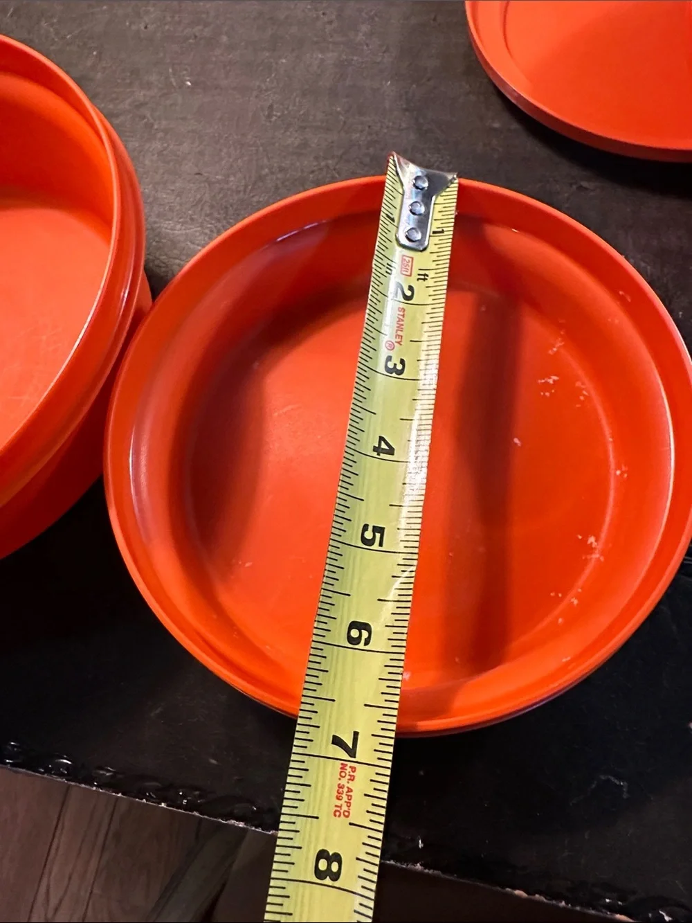 Bright Orange Round Tupperware Storage Containers - Set of 2